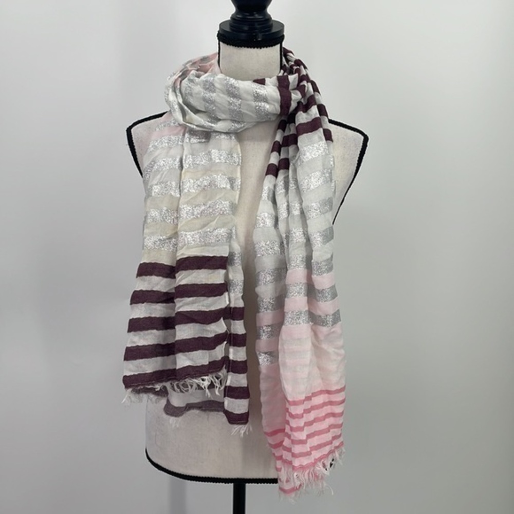 UEC Guess striped metallic scarf